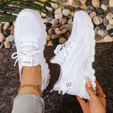Women’s Sneakers Lace-Up Rounded Toe Textured Sole – Weekend Errands