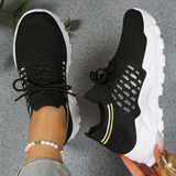 Women’s Sneakers Lace-Up Rounded Toe Textured Sole – Weekend Errands