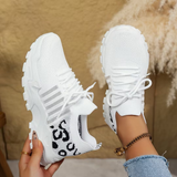 Women’s Sneakers Lace-Up Rounded Toe Textured Sole – Weekend Errands