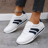 Women’s Sneakers Lace Up Side Stripe Round Toe – Daily Errands