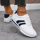 Women’s Sneakers Lace Up Side Stripe Round Toe – Daily Errands
