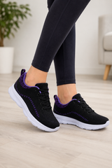 Women’s Sneakers Lace Up Textured Upper Thick Sole – Neighborhood Stroll
