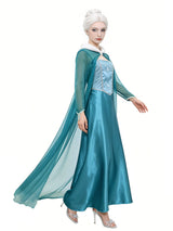 Women's Snow Queen Costume Dress Cloak Sleeve – Halloween Frost Gala