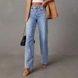 Women's Straight Leg Denim Jeans High Waist – Casual Everyday
