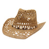 Women's Straw Sun Hat Openwork Wide Brim Beaded Band – Beach Vacation