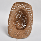 Women's Straw Sun Hat Openwork Wide Brim Shell Band – Resort Day