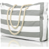 Women's Stripe Beach Tote Bag Rope Handles Wide Opening – Summer Vacation