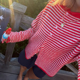 Women's Stripe CardiganLong Sleeve Button Front - Casual Everyday