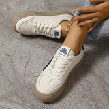 Women's Stripe Low Top Sneakers Lace Up Contrast Panel – Laid-Back Daily Wear