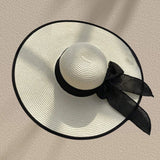Women's Sun Hat Straw Oversized Wide Brim Round Crown – Summer Vacation