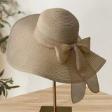 Women's Sun Hat Straw Oversized Wide Brim Round Crown – Summer Vacation