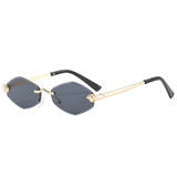 Women's Sunglasses Rimless Geometric Oval Tinted Lens – Beach Vacation