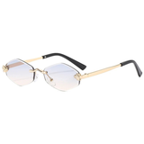 Women's Sunglasses Rimless Geometric Oval Tinted Lens – Beach Vacation