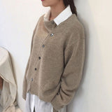 Women's Sweater Asymmetric Button Front Long Sleeve Ribbed – Daytime Outings