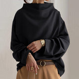 Women's Sweater Draped Neck Dropped Shoulder Long Sleeve – Coffee Stops