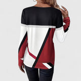 Women's Sweater Geometric Panel Crew Neck Long Sleeve – Weekend Outing