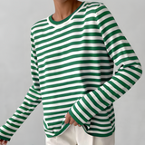 Women’s Sweatshirt Crew Neck Horizontal Stripe Long Sleeve – Study Group Meetings