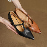 Women's T-Strap Pumps Pointed Toe Kitten Heel Buckle Strap – Work Event