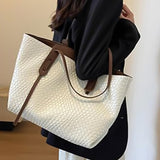 Women's Tote Bag Large Woven Shoulder Zip Top – Beach Bag