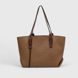 Women's Tote Bag Large Woven Shoulder Zip Top – Beach Bag