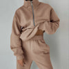 Women's Tracksuit Set Solid Tapered Leg Half Zip Mock Neck - Sporty Style