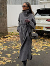 Women's Trench Coat Below Knee Stand Collar Raglan Sleeve – City Outing