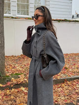 Women's Trench Coat Below Knee Stand Collar Raglan Sleeve – City Outing