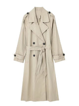 Women's Trench Coat Double Breasted Notched Lapel Belted – Museum Visit