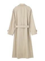 Women's Trench Coat Double Breasted Notched Lapel Belted – Museum Visit