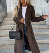 Women's Trench Coat Double Breasted Tie Waist – Workday Wear