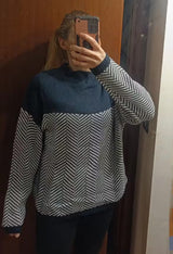Women's Turtleneck Cable Knit Sweater Long Sleeve Ribbed Cuff – Weekend Outing