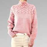 Women's Turtleneck Cable Knit Sweater Long Sleeve Ribbed Cuffs – Cabin Weekend