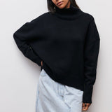 Women's Turtleneck Sweater Dropped Shoulder Long Sleeve – Weekend Plans