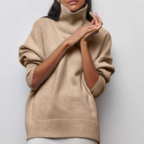 Women's Turtleneck Sweater Dropped Shoulder Long Sleeve – Weekend Plans