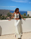Women's Two Piece Set Floral Maxi Skirt Puff Sleeve – Boho Garden Party