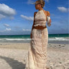 Women's Two Piece Set Halter Crop Top Maxi Skirt – Beach Vacation