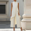 Women's Two-Piece Set High Neck Sleeveless Tunic Wide Leg – Gallery Event