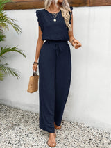 Women's Two Piece Set Lace Wide Leg Pants Sleeveless – Garden Party