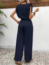 Women's Two Piece Set Lace Wide Leg Pants Sleeveless – Garden Party
