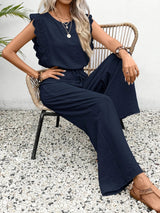Women's Two Piece Set Lace Wide Leg Pants Sleeveless – Garden Party