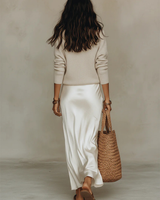 Women's Two-Piece Set Maxi Slip Dress V-Neck Sweater – Resort Daytime