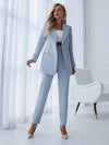Women's Two Piece Suit Set Double Breasted Blazer Trouser – Office Wear