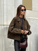 Women's Utility Jacket Zip Up Turn Down Collar – Daily Wear