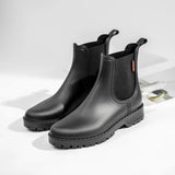 Women's Waterproof Rain Ankle Boots Side Panel Pull Tab – Wet Weather Wear