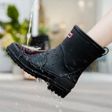 Women's Waterproof Rain Ankle Boots Slip On Mid Shaft – Rainy Day Essential