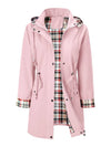 Women’s Waterproof Rain Jacket Hooded Drawstring Plaid-Lined – Rainy Day Errands