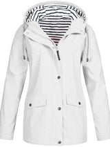 Women’s Waterproof Rain Jacket Hooded Zip Front Flap Pockets – Outdoor Market Visits
