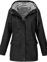 Women’s Waterproof Rain Jacket Hooded Zip Front Flap Pockets – Outdoor Market Visits