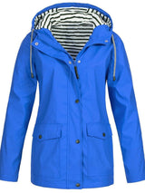 Women’s Waterproof Rain Jacket Hooded Zip Front Flap Pockets – Outdoor Market Visits