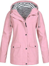 Women’s Waterproof Rain Jacket Hooded Zip Front Flap Pockets – Outdoor Market Visits
